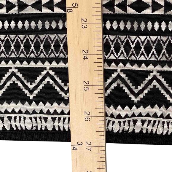 En Crème Black White Aztec Pattern Open Front Cardigan Sweater Size M - Picture 7 of 7